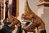 Vientiane, Laos - Pha That Luang, the naga is a significant architectural and sculptural ornament in Buddhist temples. 